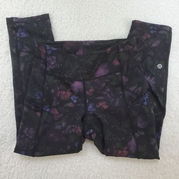 Lululemon Speed Up Crop 21" Frozen Flourish Multi - Picture 1 of 8